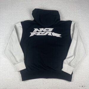 No Fear Hoodie Jacket Mens Size Large Black White Logo Spell Out (Read)